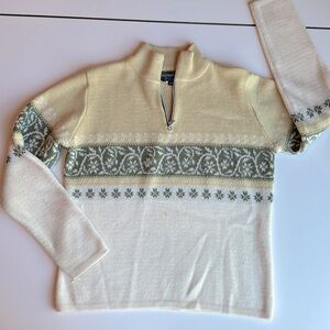 Metropolis Fair Isle wool blend 1/4 zip sweater in size M